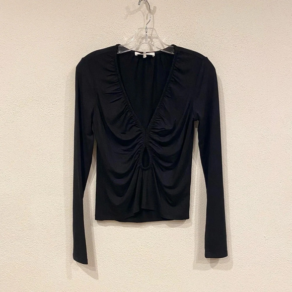 Frame Ruched Cut-Out Jersey Top Size Small EUC - Picture 2 of 5